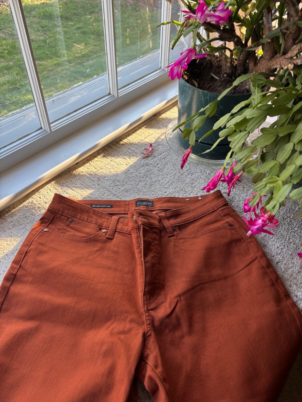 Talbots Burnt Orange Slim Ankle Jeans NWOT